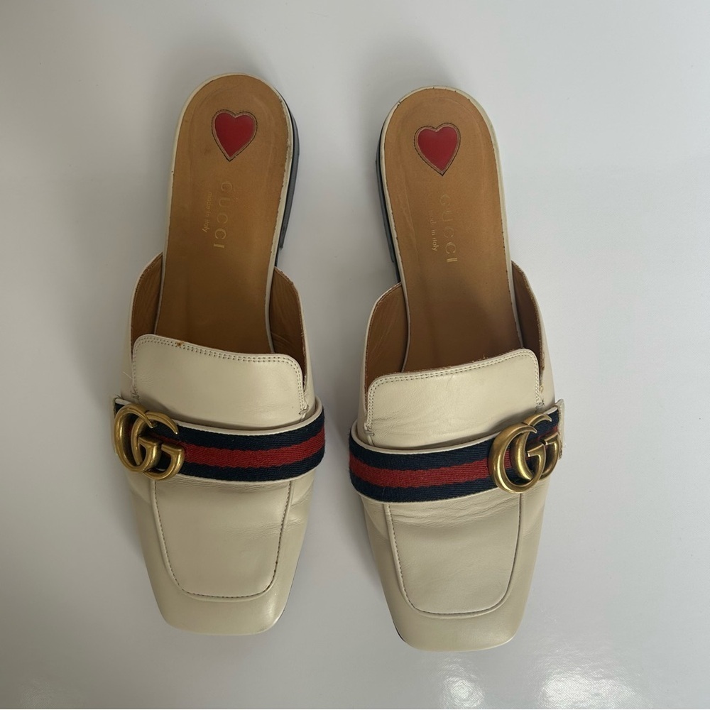 Gucci Peyton White GG Mules size 38 - Picture 2 of 12